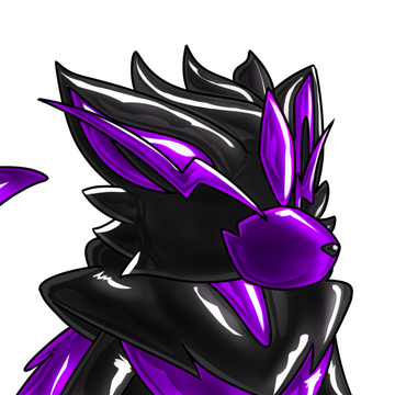 Avatar Shiny Zee: A balck and purple, null-face Zeraora